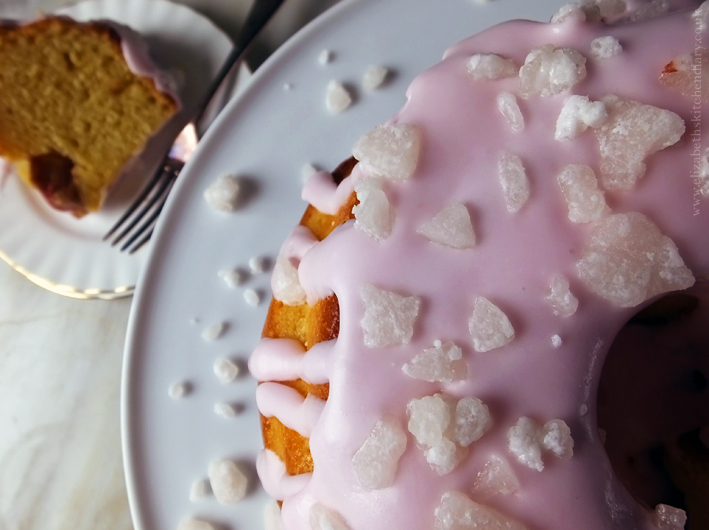 Rhubarb and Saffron Yogurt Cake Elizabeth's Kitchen Diary