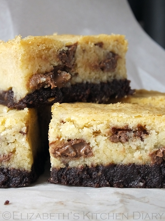 Chocolate Chip Cookie Brownie Bars Elizabeth's Kitchen Diary