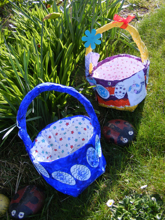 Recycled Newspaper Easter Baskets Elizabeth's Kitchen Diary
