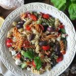 Easy Greek Pasta Salad Recipe #salad #vegetarian #pasta #pastasalad