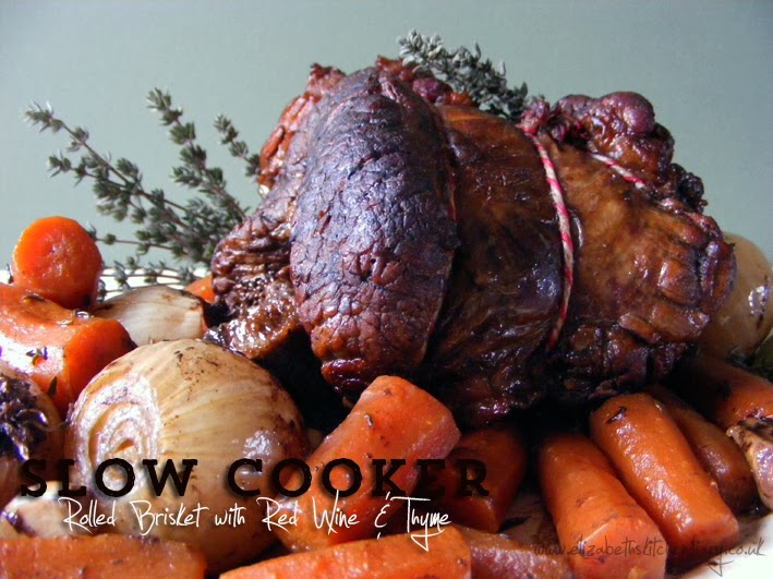 Slow Cooker Rolled Brisket with Red Wine & Thyme