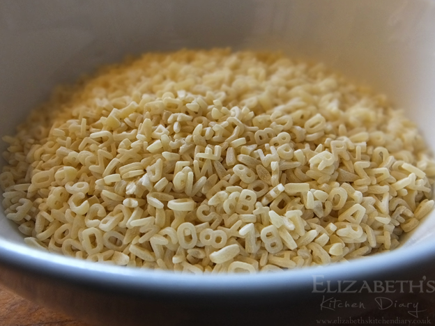 Alphabet Pasta - Elizabeth's Kitchen Diary