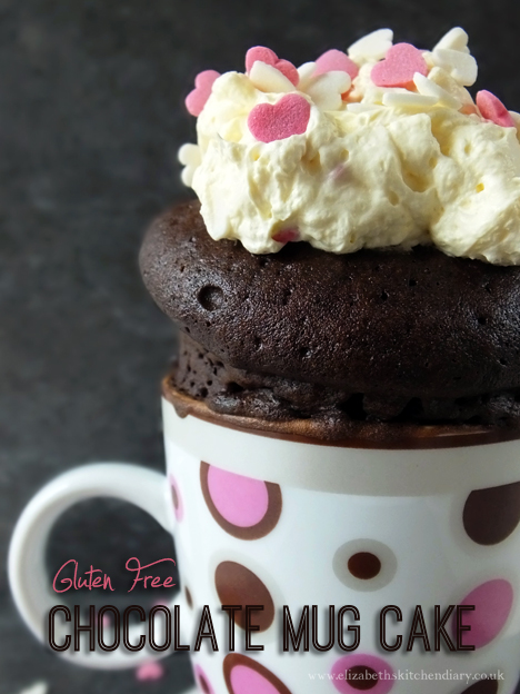 Gluten Free Chocolate Mug Cake by Elizabeth's Kitchen Diary