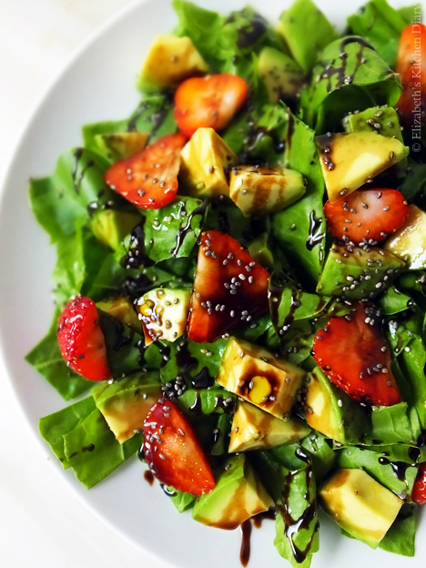 Avocado & Strawberry Salad with a Balsamic Reduction - Elizabeth's ...