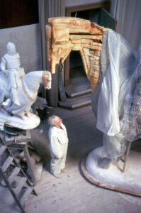 Robert the Bruce Monument, Bannockburn, in progress sculpted by Thomas Taylor Bowie