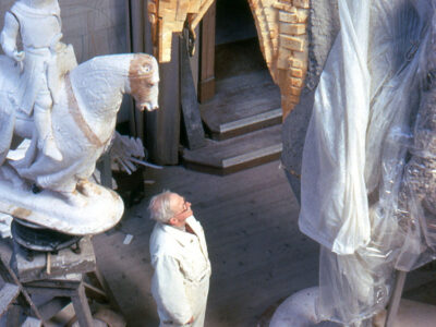 Robert the Bruce Monument, Bannockburn, in progress sculpted by Thomas Taylor Bowie