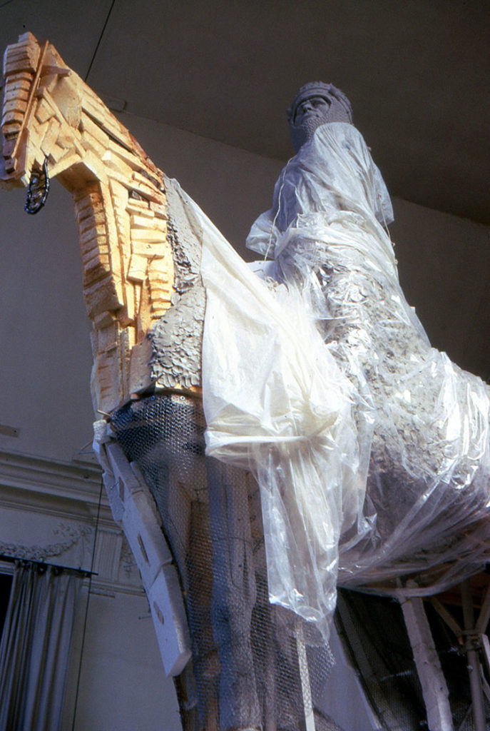 Robert the Bruce Monument, Bannockburn, in progress sculpted by Thomas Taylor Bowie