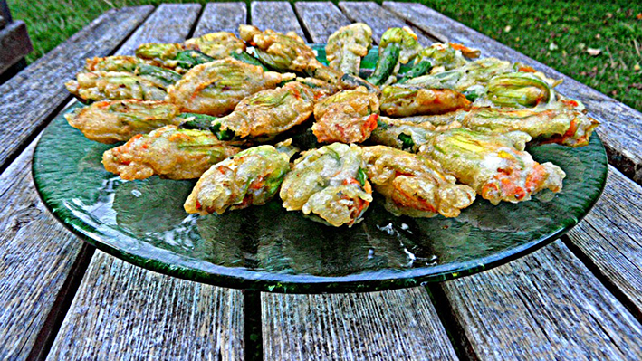 stuffed zucchini flowers