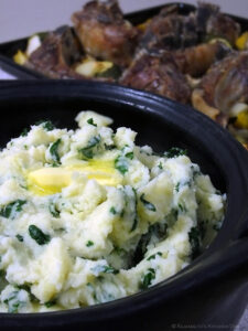 cheesy mashed potatoes with kale