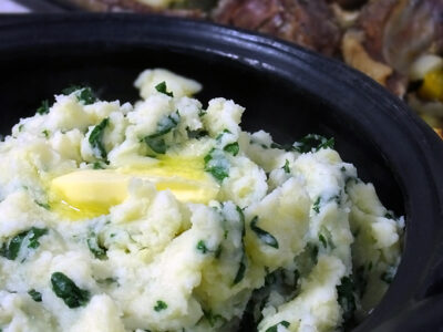 cheesy mashed potatoes with kale