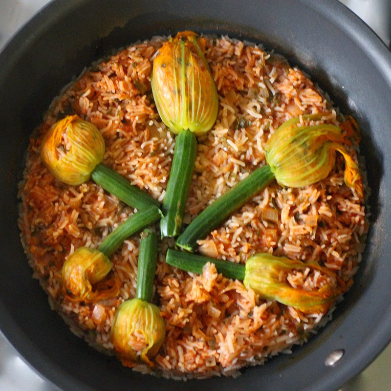  zucchini flowers with rice