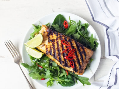 Grilled Shetland Salmon with Ginger and Lemongrass