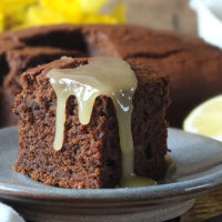 Gingerbread with lemon sauce #gingerbread #cake #baking #lemonsauce #elizabethskitchendiary