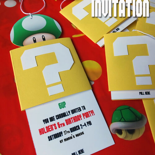 DIY Super Mario Birthday Party Invitation {A Step-by-Step Tutorial} -  Elizabeth's Kitchen Diary