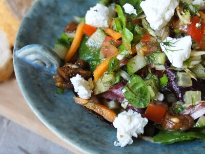 Crete Summer Salad with Figs & Goats Cheese