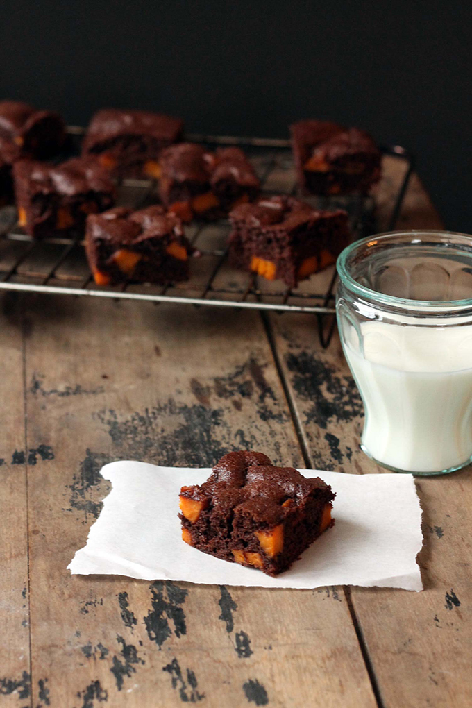 Coconut Oil Brownies with Maple Roasted Sweet Potato