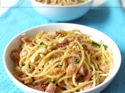 Spaghetti with Bacon & Crispy Breadcrumbs