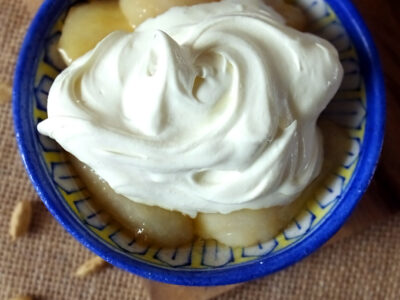 Honey-glazed Pears with Cardamom Cream