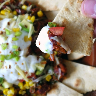 Mexican Chilli Beans with Homemade Tortilla Chips