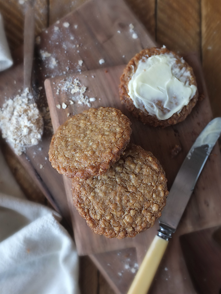 Image of buttered Cape Breton oatcakes. 