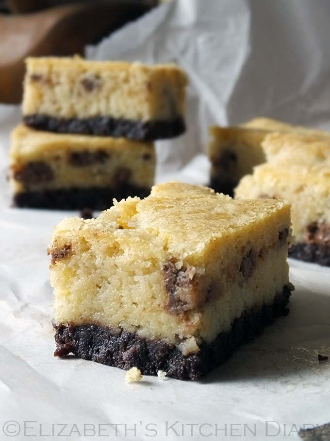 Chocolate Chip Cookie Brownie Bars by Elizabeth's Kitchen Diary