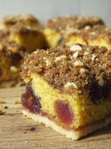 Cherry & Almond Crumble Cake Squares
