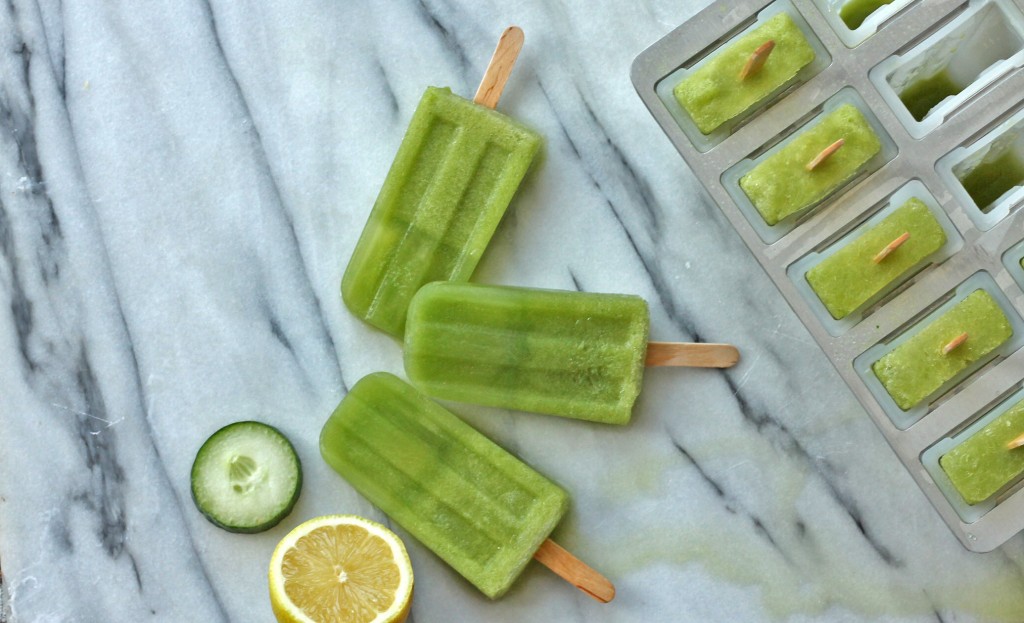 Cucumber and Lemon Popsicles