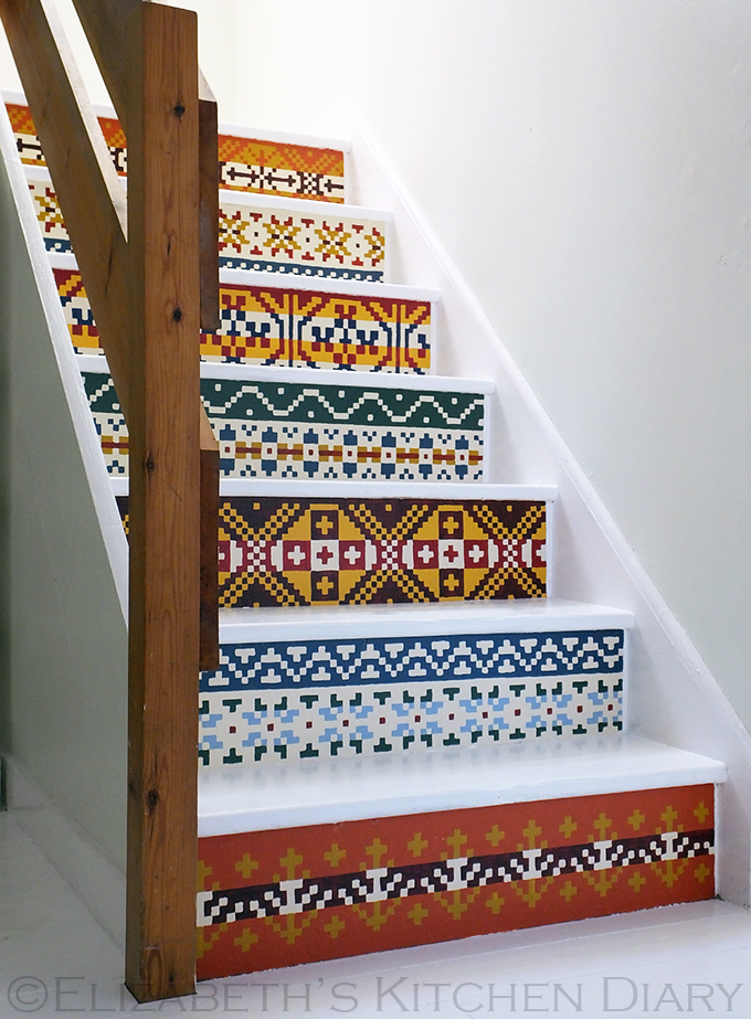 Hand Painted Fair Isle Pattern Stair Renovation