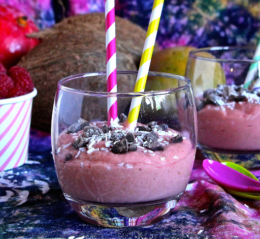 Mango-Raspberry-Coconut Smoothie-Pud 