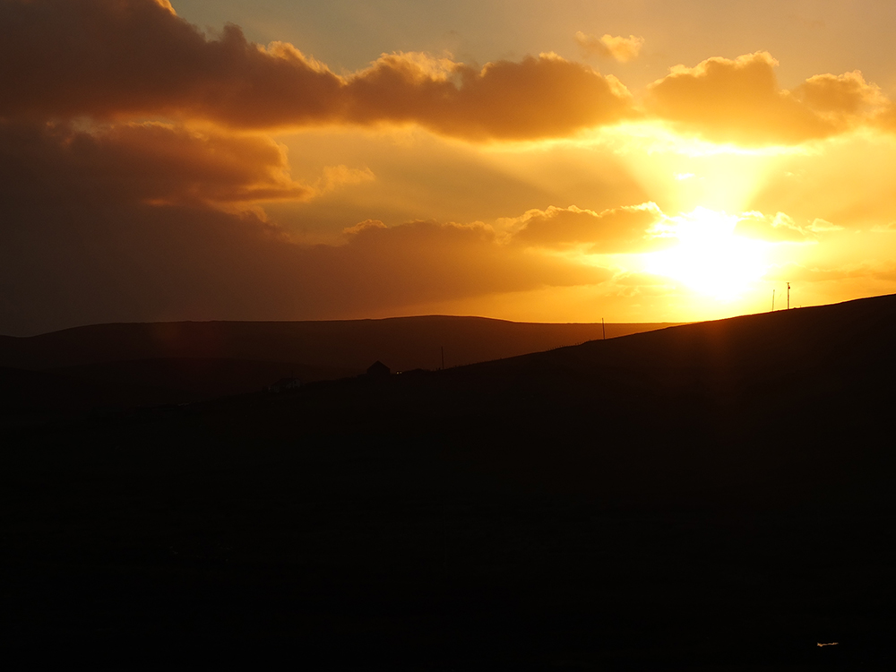 Birthday Sunset at 3 pm in Shetland