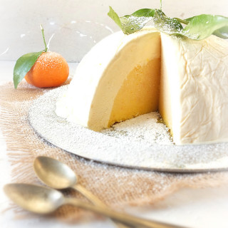 White Chocolate and Clementine Ice Cream Bombe