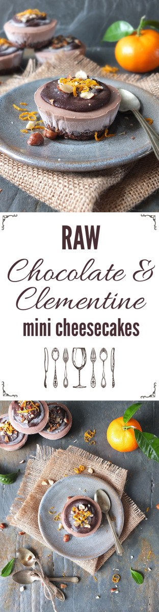 Raw Chocolate and Clementine Cheesecake with a Chocolate Hazelnut Crust