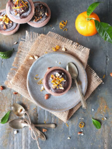 Raw Chocolate and Clementine Cheesecake with a Chocolate Hazelnut Crust