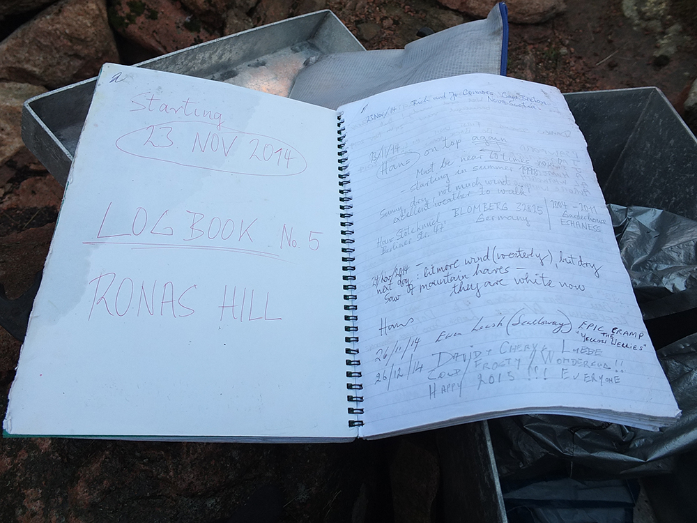 Ronas Hill Log Book