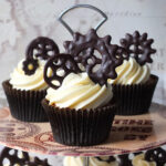 Dark Chocolate & Bourbon Vanilla Steampunk Cupcakes