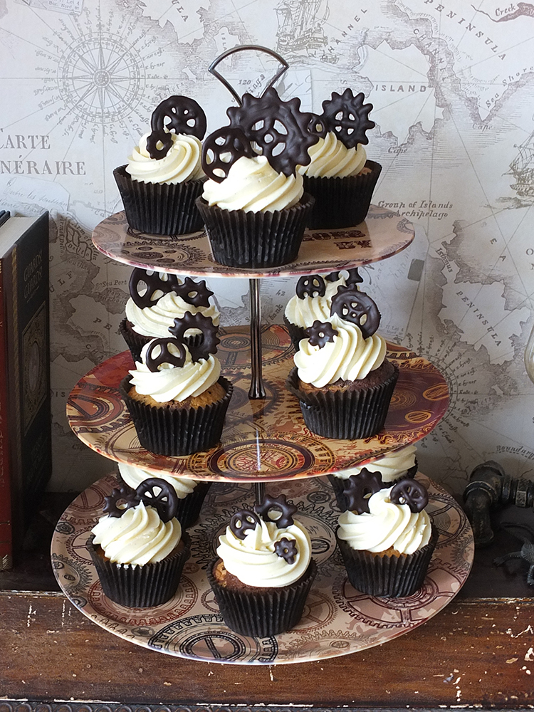 Dark Chocolate Bourbon Vanilla Steampunk Cupcakes Elizabeth S