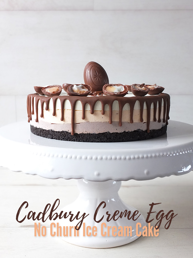 Cadbury Creme Egg No Churn Ice Cream Layer Cake