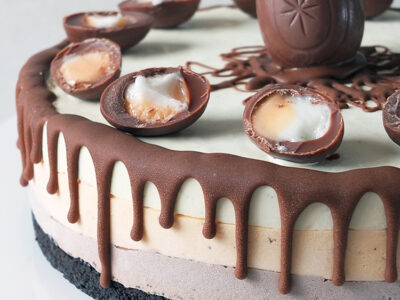 Cadbury Creme Egg No Churn Ice Cream Layer Cake