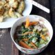 Cauliflower Leaf Miso Soba Soup and Miso Ginger Roasted Cauliflower by Veggie Desserts