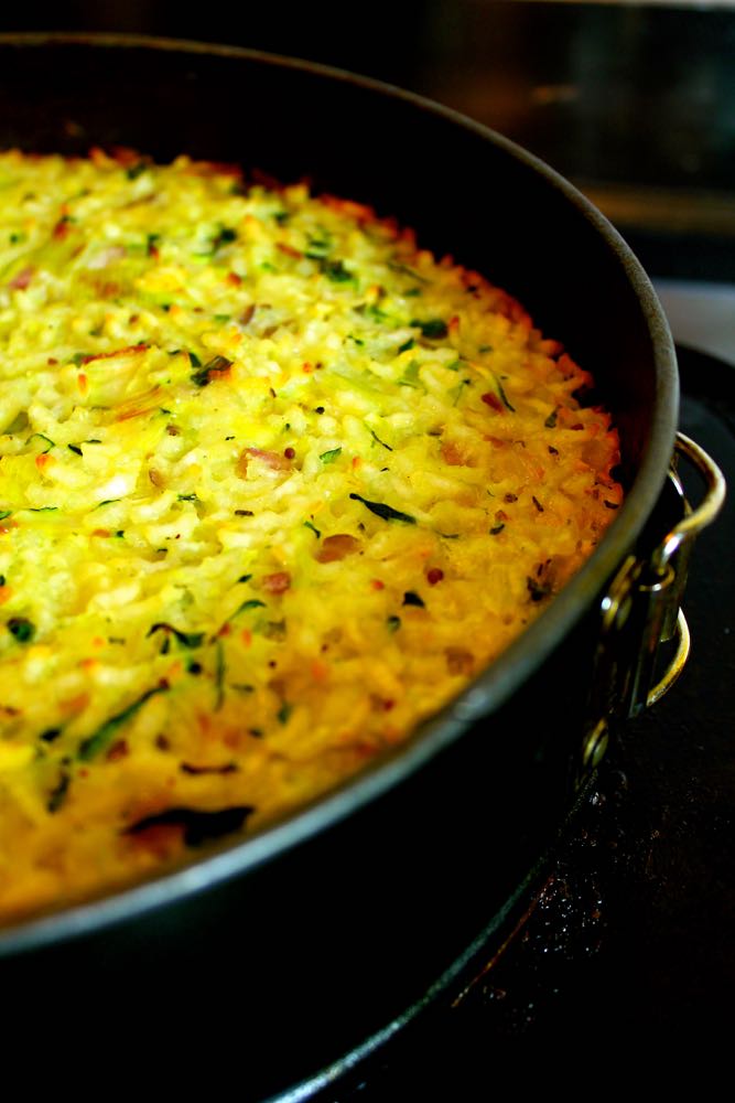 Courgette, Leek and Herb Risotto Cake by Thinly Spread