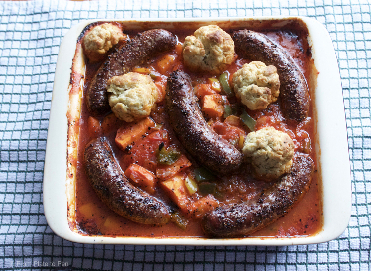 Sausage Casserole With Herb Dumplings by From Plate to Pen