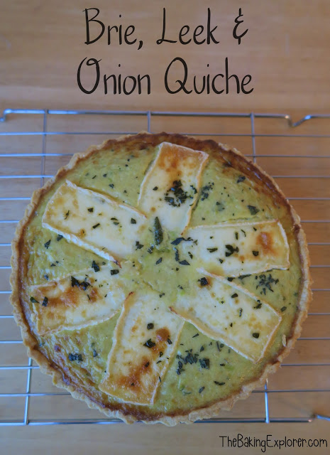 Brie, Leek & Onion Quiche by The Baking Explorer