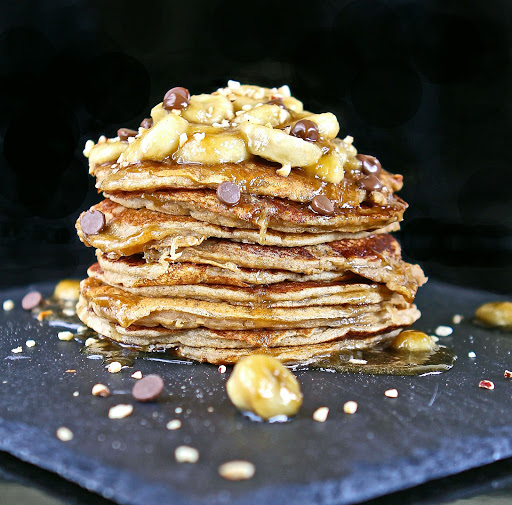 Banana Buttermilk Pancakes with Caramelised Banana Sauce by The Gluten Free Alchemist