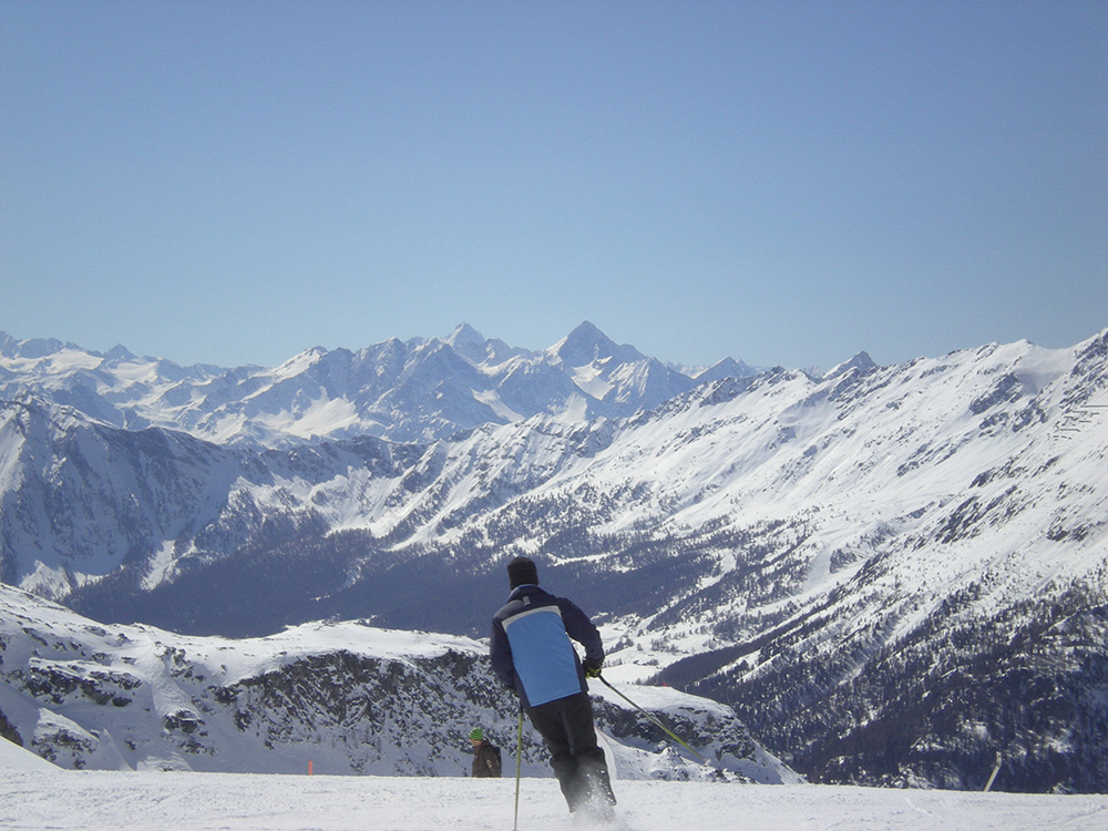 Skiing in Champoluc, Italy