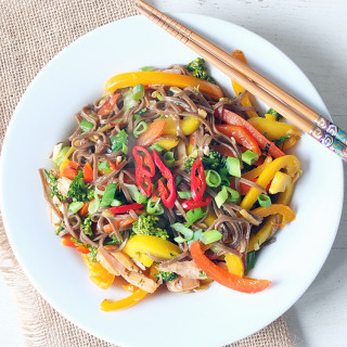 Sweet Chilli Salmon Stir Fry Noodle Bowl