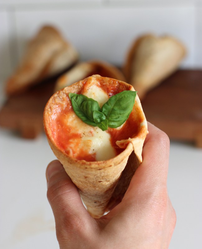 Healthy Pizza Taco Cones by The Petite Cook