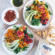 Roasted Corn, Sweet Potato Noodle and Avocado Salad with Toasted Buckwheat Dukkah