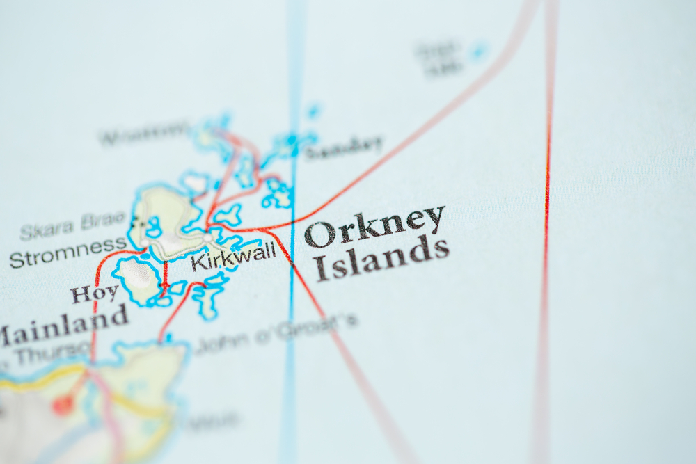Orkney Islands map - image via Shutterstock