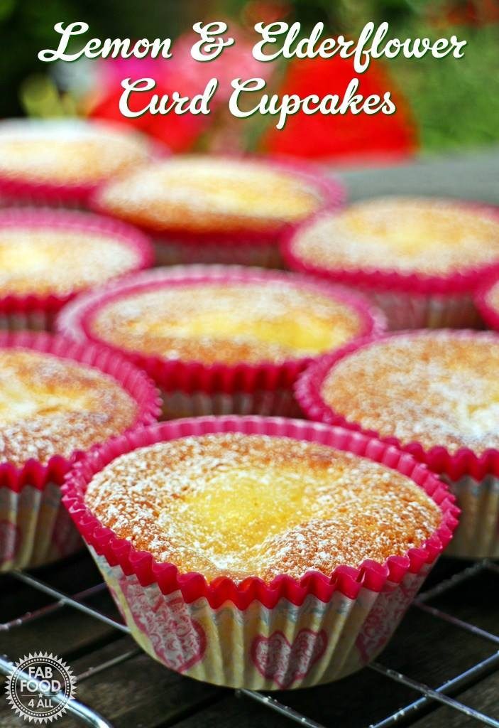 Lemon elderflower curd cupcakes