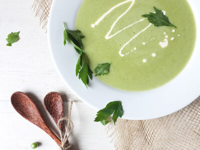 Pea, Potato & Lovage Soup - perfect for summer.